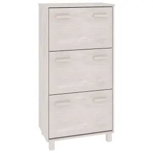 Shoe Cabinet HAMAR White 59.5x35x117 cm Solid Wood Pine