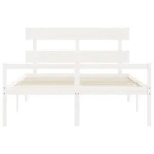 Berkfield Bed Frame with Headboard White 160x200 cm Solid Wood