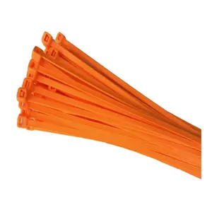 100 x Fluorescent Orange Cable Ties 300 x 4.8mm / Extra Strong Zip Tie Wraps