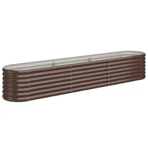 Berkfield Garden Planter Powder-coated Steel 224x40x36 cm Brown