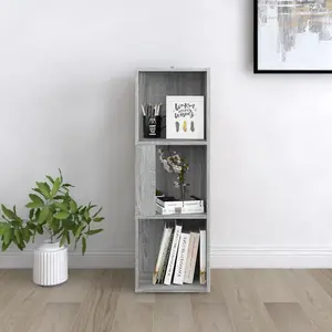 Berkfield Corner Cabinet Grey Sonoma 33x33x100 cm Engineered Wood