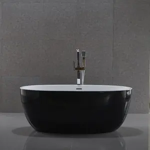 Lincoln Black 1700mm x 800mm Double Ended Freestanding Bath