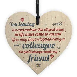 Red Ocean Colleague Gift Friendship Friend Wooden Heart Plaque Colleague Leaving Office Gift Thank You