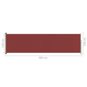 Berkfield Patio Retractable Side Awning 140x500 cm Red