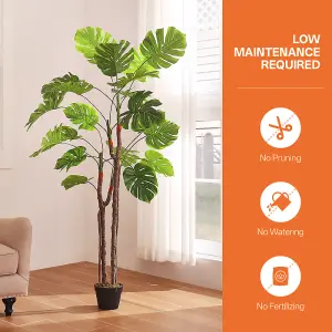 Artificial Monstera Deliciosa Tree in Pot for Decoration Living Room