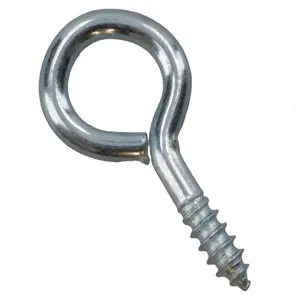 Screw Eye Hooks Fasteners Picture Curtain Hanger 10mm Hook 35mm Length 18pc