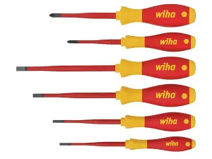 Wiha Slotted Phillips Screwdriver Set 6pcs SlimFix 1000v VDE Electrician 35389