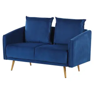 2 Seater Velvet Sofa Navy Blue MAURA