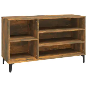 Berkfield Shoe Cabinet Smoked Oak 102x36x60 cm Engineered Wood