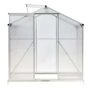 Silver Garden Plants Grow House with Aluminium Frame Large Walk-In Green House with Door and Window Silver 6x4 ft