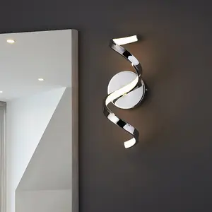 Bathroom Wall Light Fitting - Chrome Plate & White Diffuser - Warm White LED