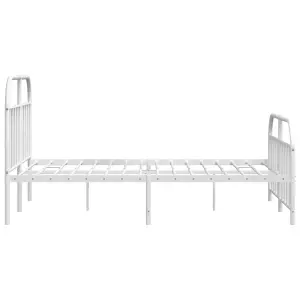 Berkfield Metal Bed Frame with Headboard and Footboard White 150x200 cm