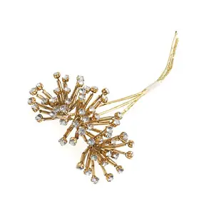 Pick: Diamante Bugle Bead: 3mm: Pack of 3: Gold