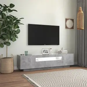 Berkfield TV Cabinet with LED Lights Concrete Grey 160x35x40 cm