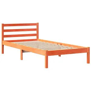 Berkfield Bed Frame without Mattress Wax Brown 100x200 cm Solid Wood Pine