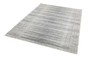 Grey Geometric Modern Easy to clean Rug for Dining Room-120cm X 170cm