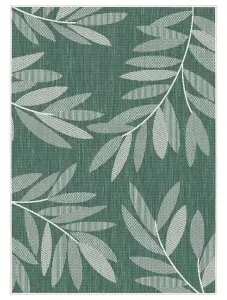 Duo Weave Collection Outdoor Rugs in Trailing Leaves Design