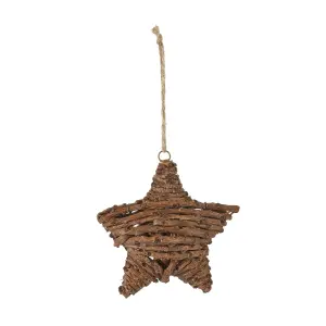 Brown Star Rattan Hanging ornament