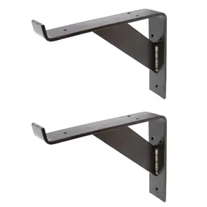 Hammer & Tongs Gallows Style Scaffold Board Shelf Bracket - D240mm - Black - Pack of 2