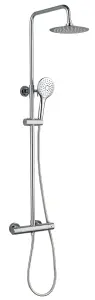 Keenware KBS-005 Bondi Round Overhead Thermostatic Shower System: Chrome