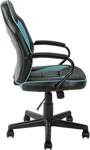 Argos Home Faux Leather Mid Back Gaming Chair - Blue & Black