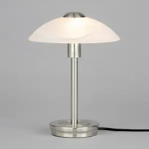 Litecraft Alasbaster Touch Satin Nickel Table Lamp