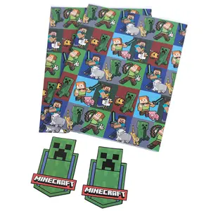 Minecraft Gift Wrap Sheets Set Multicoloured (70cm x 50cm)