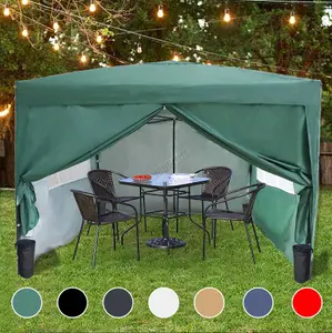 Birchtree Waterproof 3m x 3m Heavy Duty Pop Up Gazebo Marquee Garden Awning Party Tent Canopy 600D Polyester Steel Frame Green