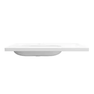 GoodHome Levanna Gloss White Rectangular Vanity Basin (W)80.6cm