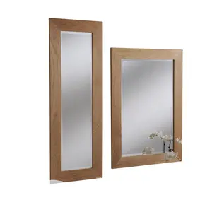 Marylou Oak Effect Framed Wall Mounted Accent Mirror 131.5cm H x 48cm W