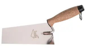 Toolty Bucket Trowel with Wooden Handle 180mm Stainless Steel for Scooping and Scraping Mortar Cement Plaster Masonry Brickwork K