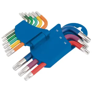 Draper Metric Coloured Short Arm Draper TX-STAR Key Set 9 Piece 66135