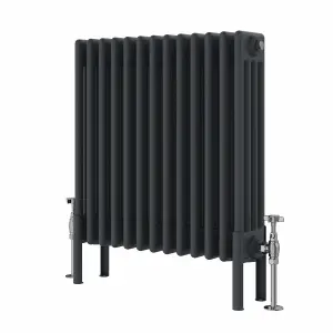 Right Radiators 600x605 mm Horizontal Traditional 4 Column Cast Iron Style Radiator Anthracite