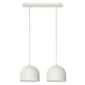 Luminosa Madison Straight Bar Pendant Ceiling Light White 42cm