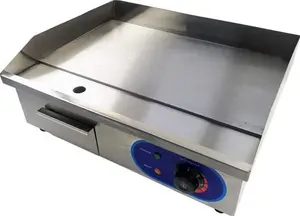 TAIMIKO Electric Griddle Commercial Counter Top Stainless Steel Hot Plate Kitchen Grill 3KW Fried Pans Burger Bacon Egg Fryer Barbeque (Full Flat)