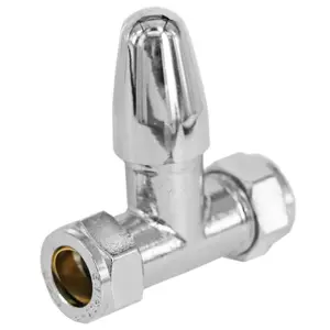 Tower Thermostatic Radiator Valve Straight TRV Rad Lockshield Chrome Valves Set