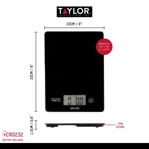 Taylor Pro Touchless TARE Black Digital Dual Kitchen Scales 5Kg (11lbs / 5 litre