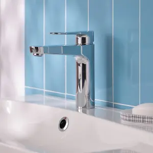 GoodHome Cavally Medium Chrome effect Round Basin Mono mixer Tap