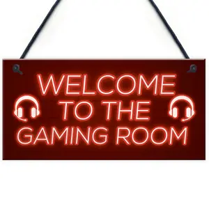 Gaming Room Sign Welcome Sign For Man Cave Boys Bedroom Gamer Christmas Gift