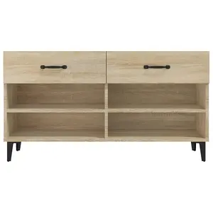 Berkfield Shoe Cabinet Sonoma Oak 102x35x55 cm Engineered Wood