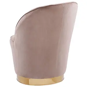 Beliani Glam Armchair ALBY Velvet Beige