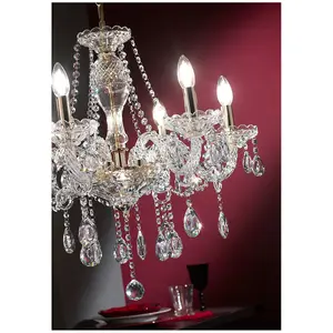 Luminosa Natasha 6 Light Multi Arm Chandelier, Gold, Crystal