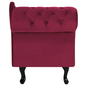 Left Hand Chaise Lounge Velvet Burgundy NIMES