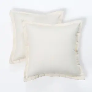 Homescapes Natural Plain Outdoor Cushion 45 x 45 cm, Set of 2