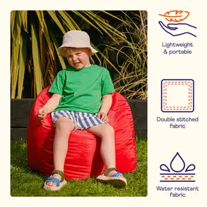 Veeva Kids Classic Bean Bag Chair Red Childrens Bean Bags