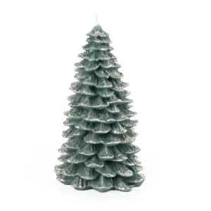 Candlelight Green Christmas tree Unscented Large Decorative candle