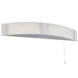 LED Bathroom Wall Light 2x 6W Cool White IP44 Modern Curved Over Mirror Lamp