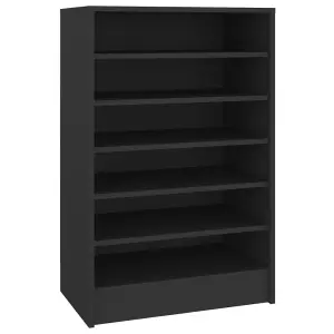 Berkfield Shoe Cabinet Black 60x35x92 cm Engineered Wood