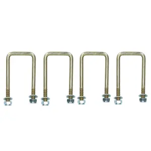 4 Pack M10 50mm x 100mm U-Bolt N-Bolt for Trailers with Nuts HIGH TENSILE