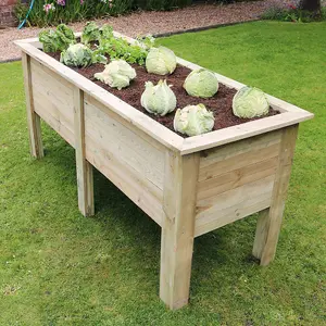 Zest Wooden Deep Root Planter Raised Vegetable Flower Bed Garden 1.8m